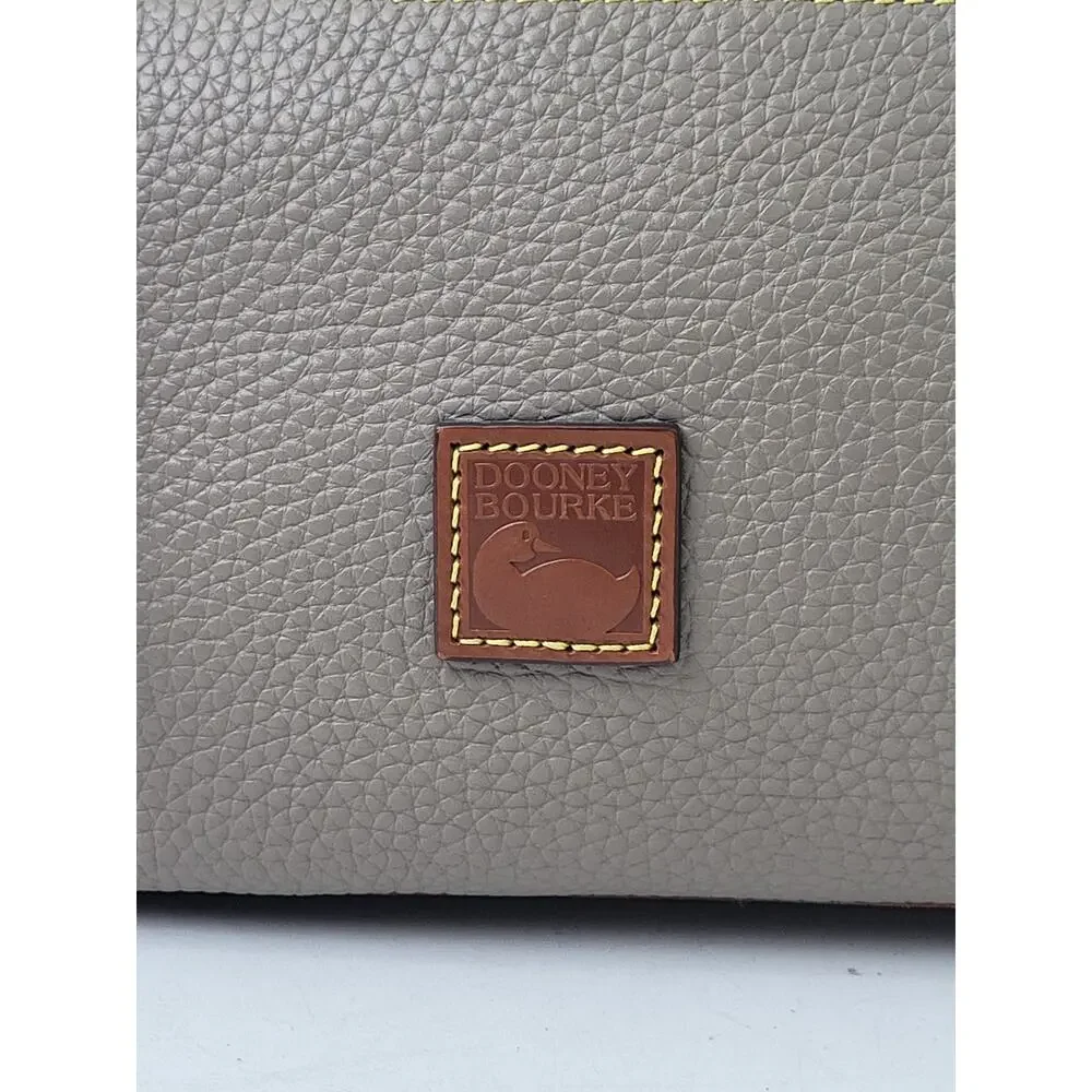 Dooney & Bourke Pebble Grain Small Hobo Shoulder Bag Taupe Body & Brown Trim
